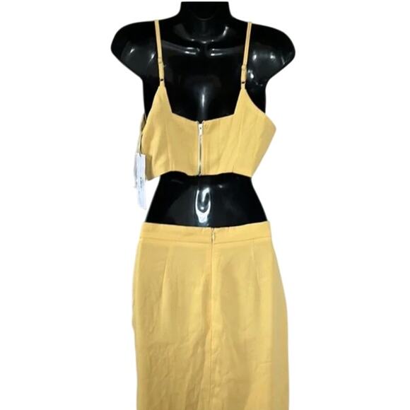 SNDYS Petal and Pup Yellow Zanita 2 Piece Tank and Twist Waist Midi Skirt Medium - Picture 5 of 8